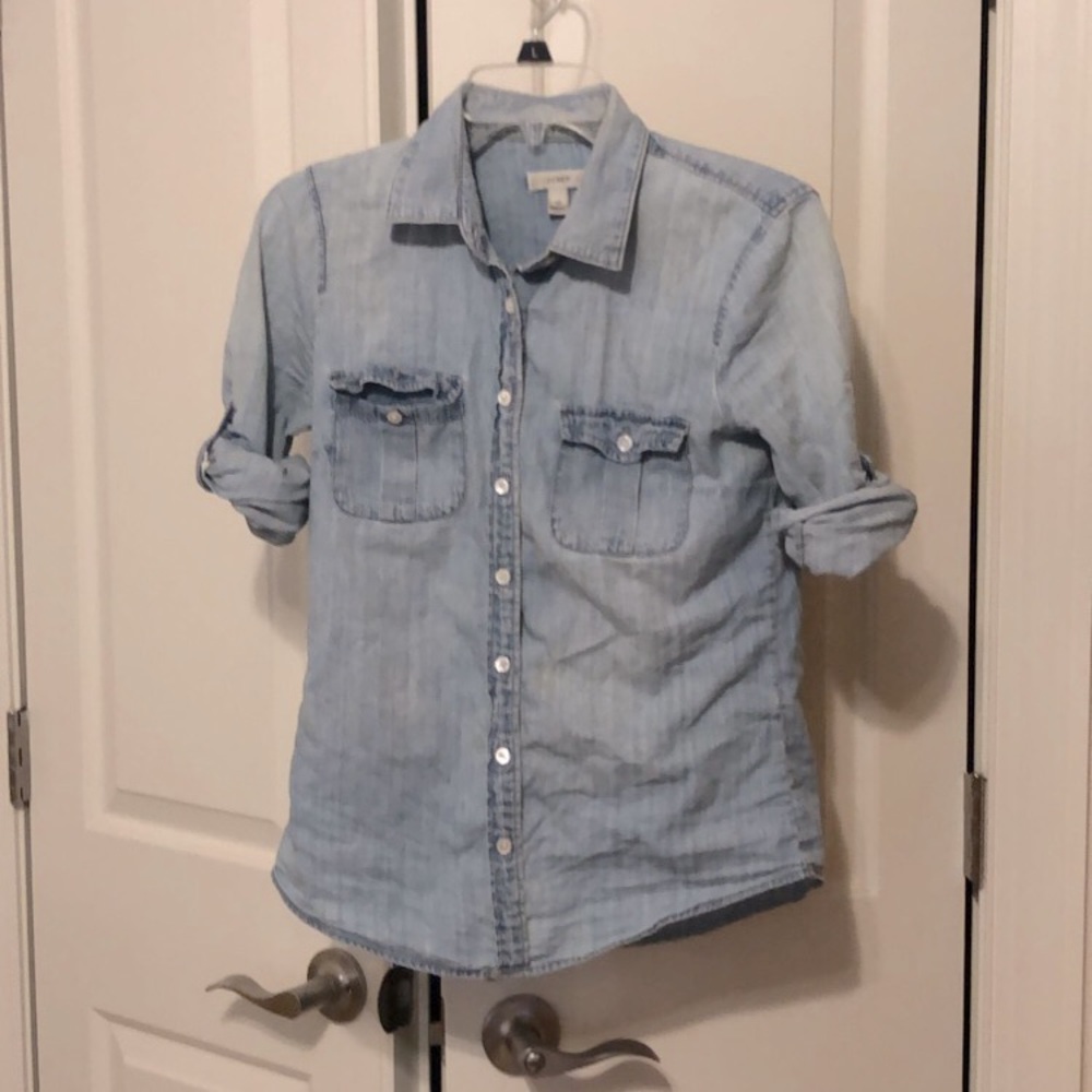 J crew chambray button up shirt